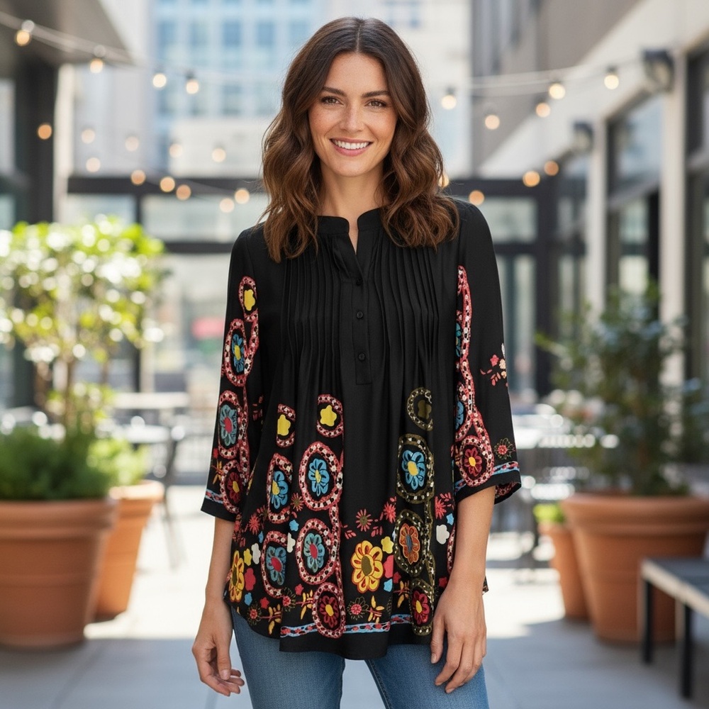 New top women. Colorful size medium bust 40”